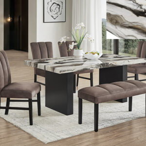 1420-6P VEGA FAUX MARBLE DINING GROUP - Image 1