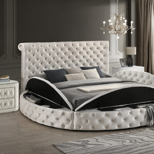 BRIGITTE BED FRAME IVORY - Image 1