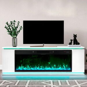 Cybele – Fireplace / TV Stand – White - Image 1