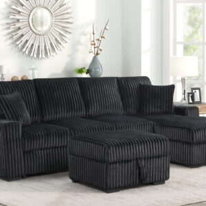 Cozy Lounge – Black Sectional - Image 2