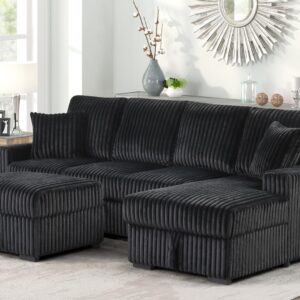 Cozy Lounge – Black Sectional - Image 1