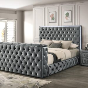 Diane – King Bed – Grey - Image 1