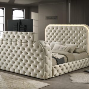 Valentina – Queen Bed – Cream - Image 1